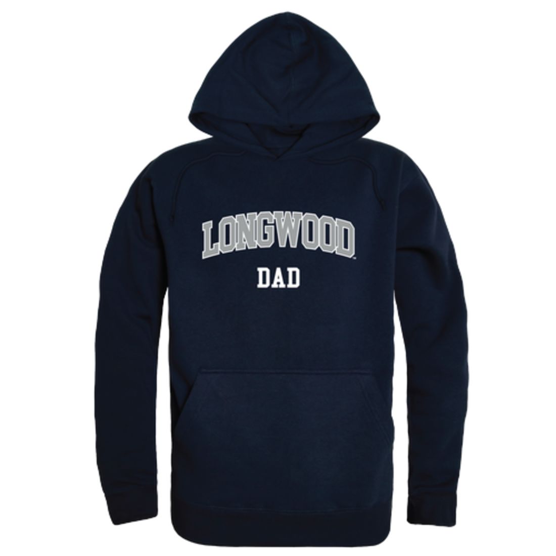 Longwood University Lancers Dad Fleece Hoodie Sweatshirts Heather Grey-Campus-Wardrobe