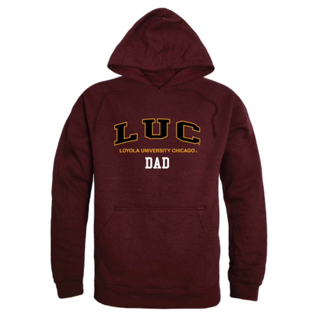 LUC Loyola University Chicago Ramblers Dad Fleece Hoodie Sweatshirts Heather Grey-Campus-Wardrobe