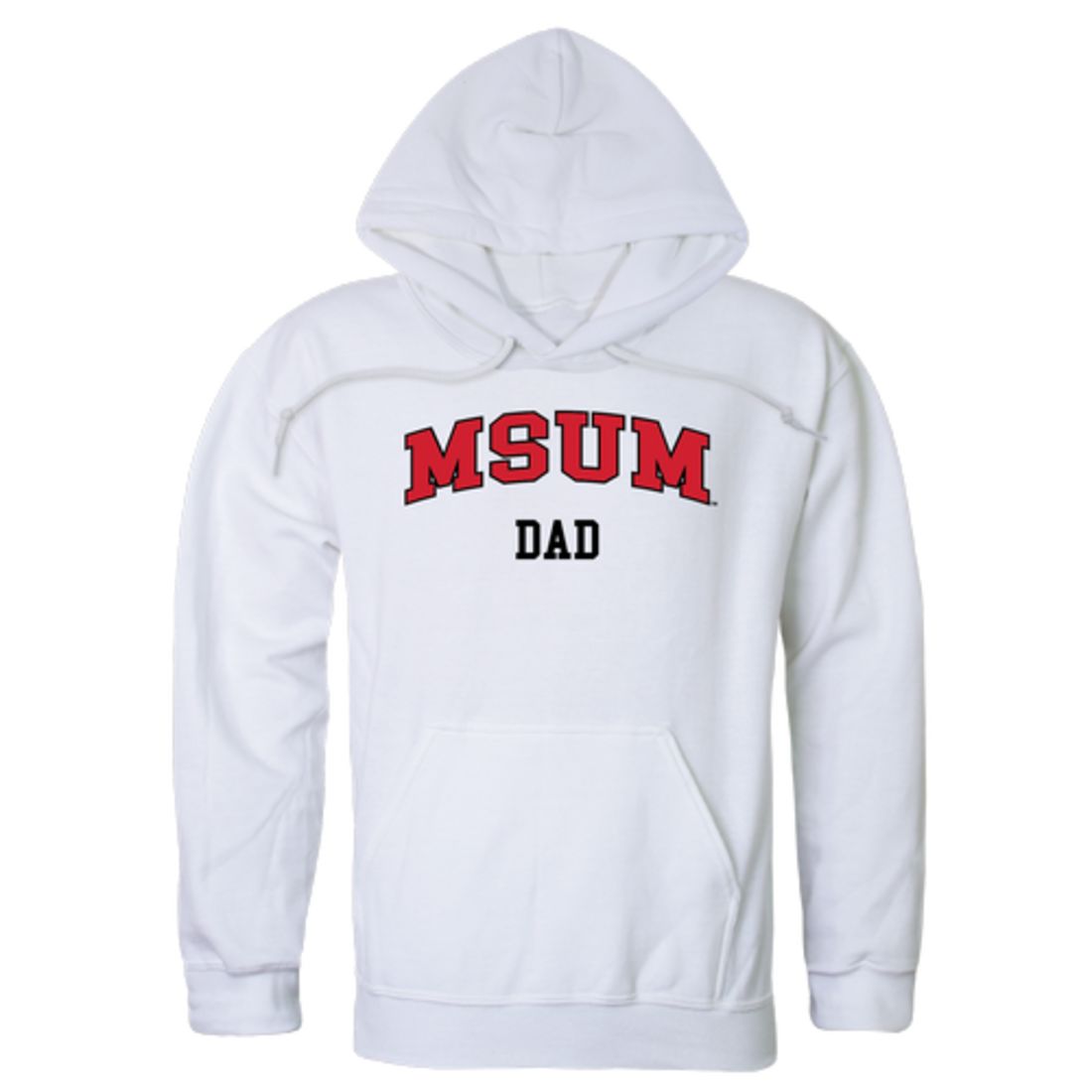 MSUM Minnesota State University Moorhead Dragons Dad Fleece Hoodie Sweatshirts Heather Grey-Campus-Wardrobe