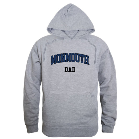 Monmouth University Hawks Dad Fleece Hoodie Sweatshirts Heather Grey-Campus-Wardrobe