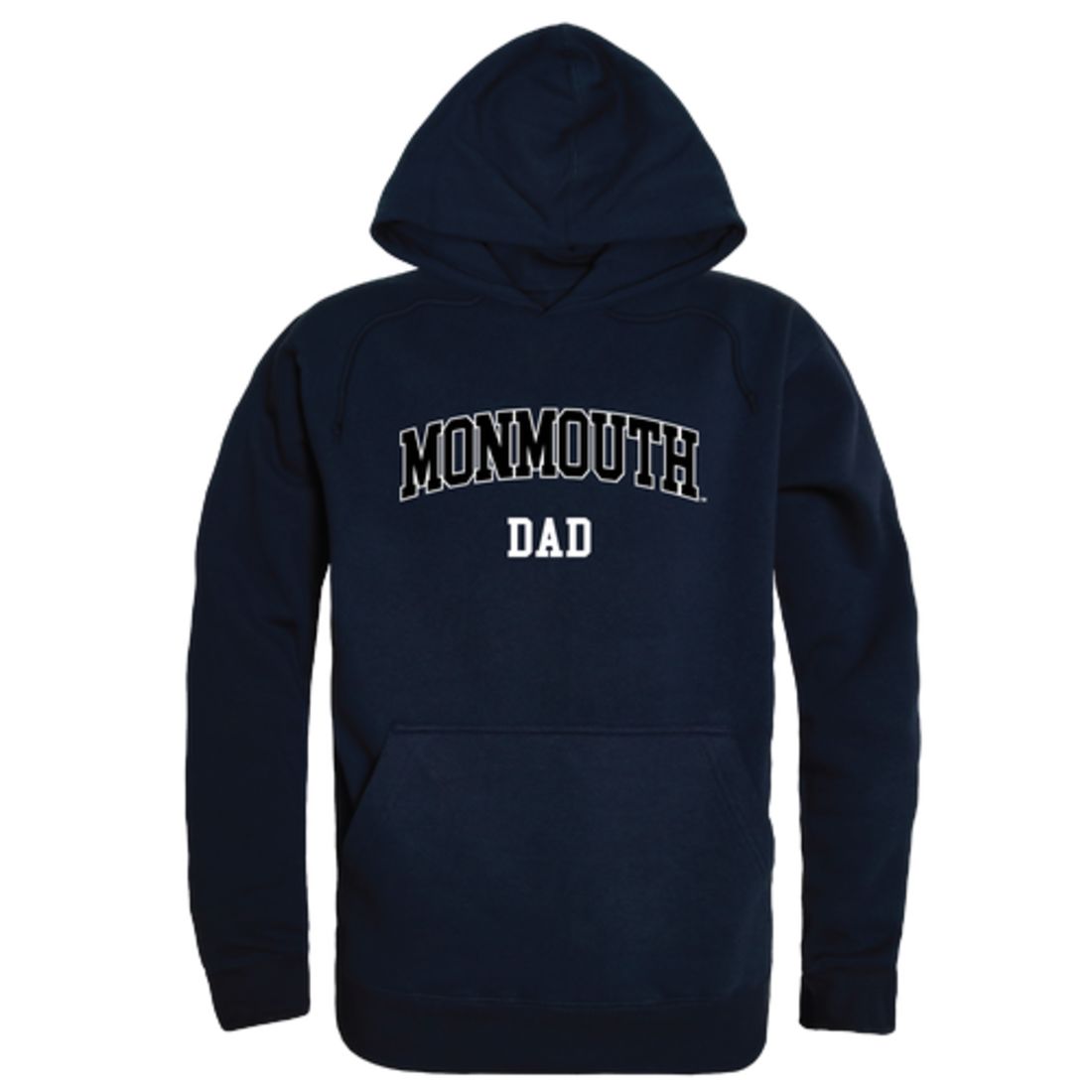 Monmouth University Hawks Dad Fleece Hoodie Sweatshirts Heather Grey-Campus-Wardrobe