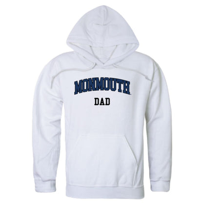 Monmouth University Hawks Dad Fleece Hoodie Sweatshirts Heather Grey-Campus-Wardrobe