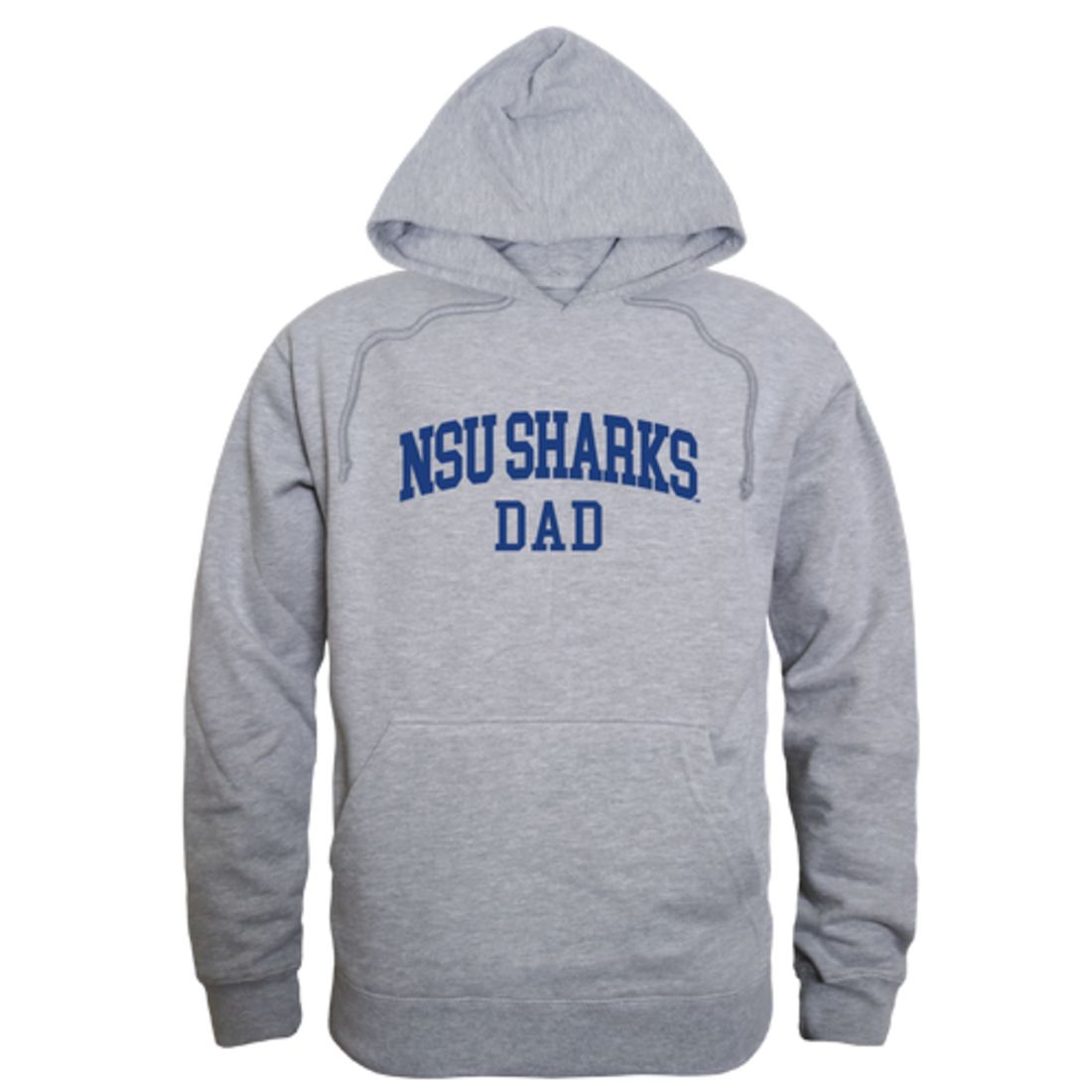 NSU Nova Southeastern University Sharks Dad Fleece Hoodie Sweatshirts Heather Grey-Campus-Wardrobe