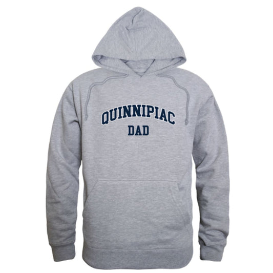 QU Quinnipiac University Bobcats Dad Fleece Hoodie Sweatshirts Heather Grey-Campus-Wardrobe