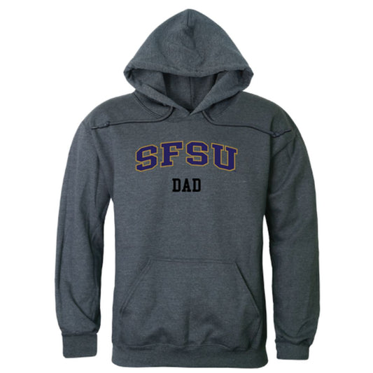 SFSU San Francisco State University Gators Dad Fleece Hoodie Sweatshirts Heather Charcoal-Campus-Wardrobe