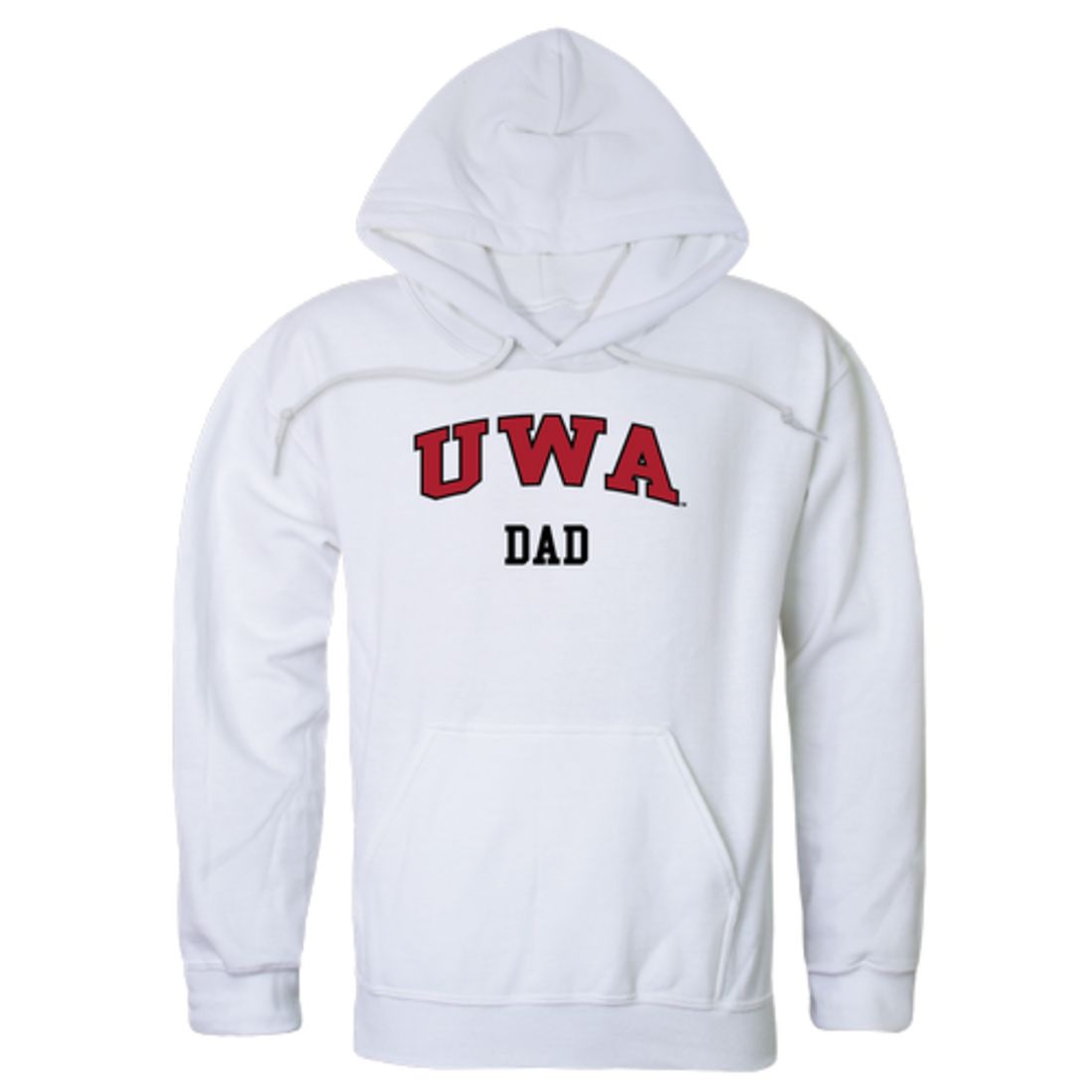 UWA University of West Alabama Tigers Dad Fleece Hoodie Sweatshirts Heather Charcoal-Campus-Wardrobe