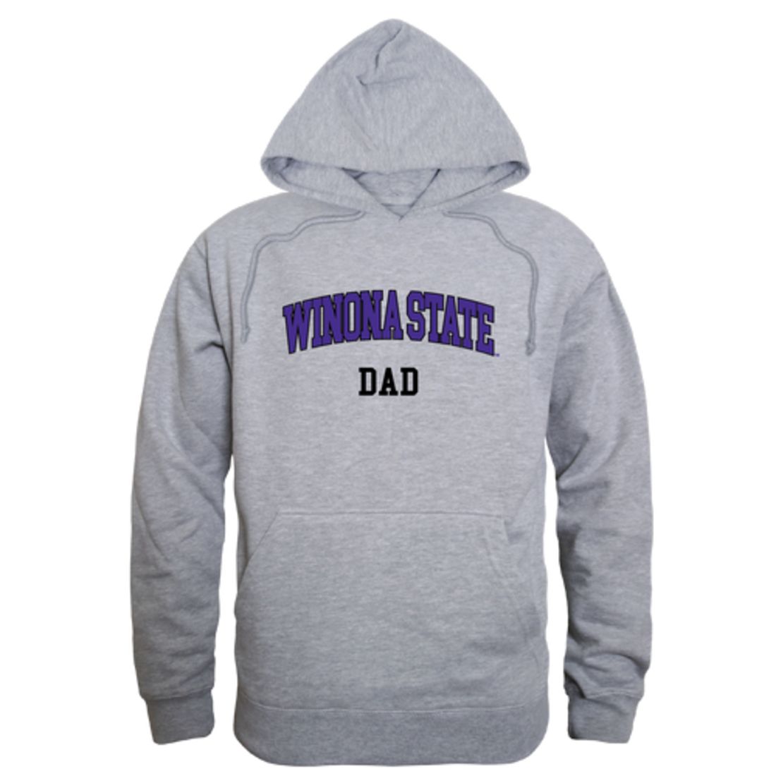 Winona State University Warriors Dad Fleece Hoodie Sweatshirts Heather Charcoal-Campus-Wardrobe