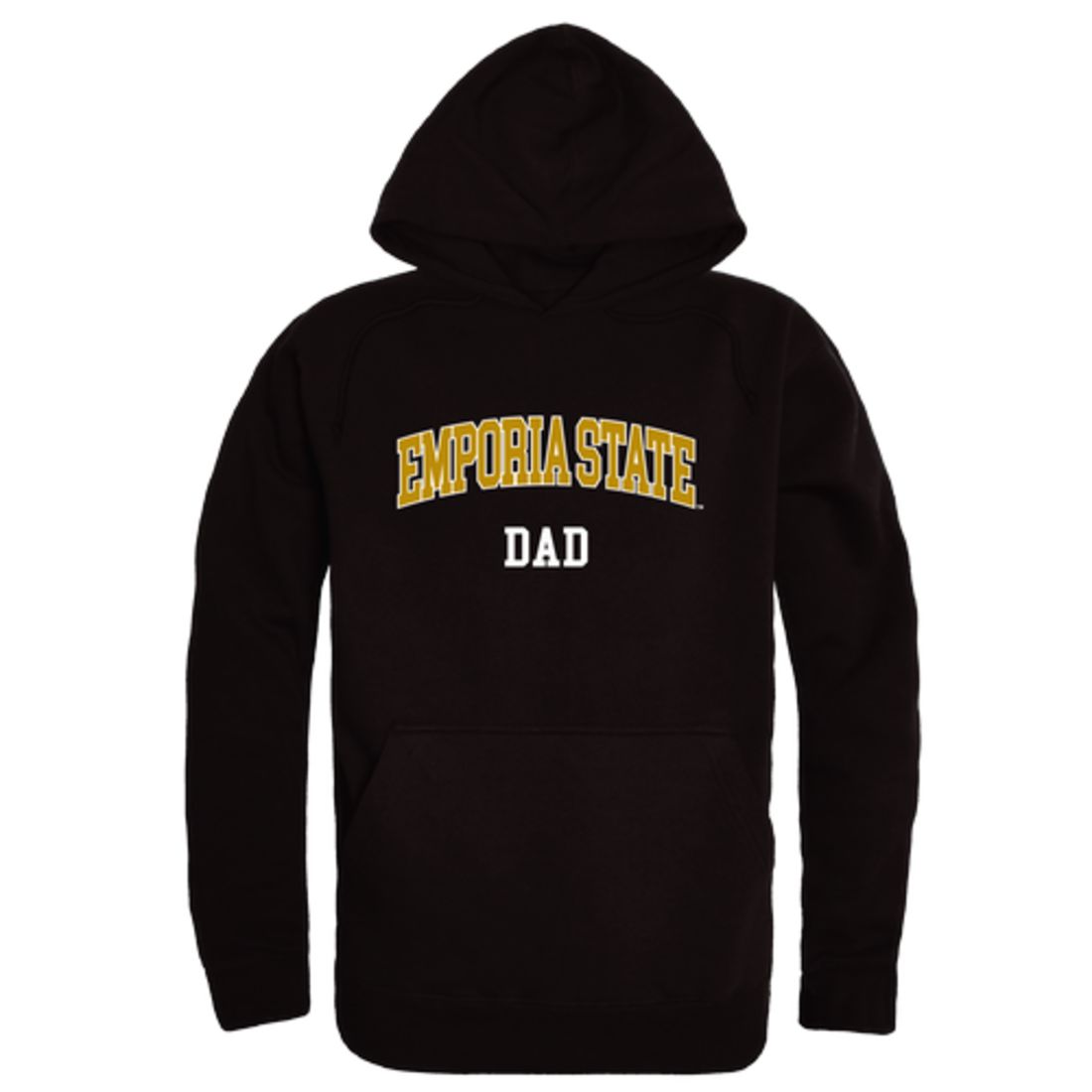 Emporia State University Hornets Dad Fleece Hoodie Sweatshirts Black-Campus-Wardrobe