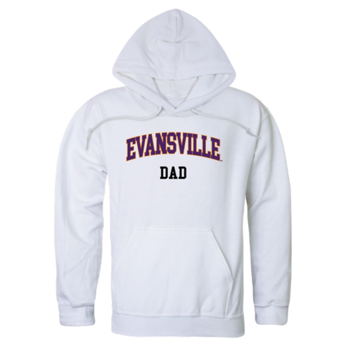 University of Evansville Purple Aces Dad Fleece Hoodie Sweatshirts Heather Charcoal-Campus-Wardrobe