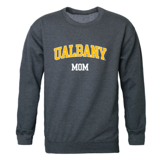 UAlbany University of Albany The Great Danes Mom Fleece Crewneck Pullover Sweatshirt Heather Charcoal Small-Campus-Wardrobe