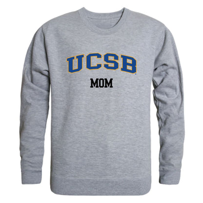 UCSB University of California Santa Barbara Gauchos Mom Fleece Crewneck Pullover Sweatshirt Heather Grey Small-Campus-Wardrobe