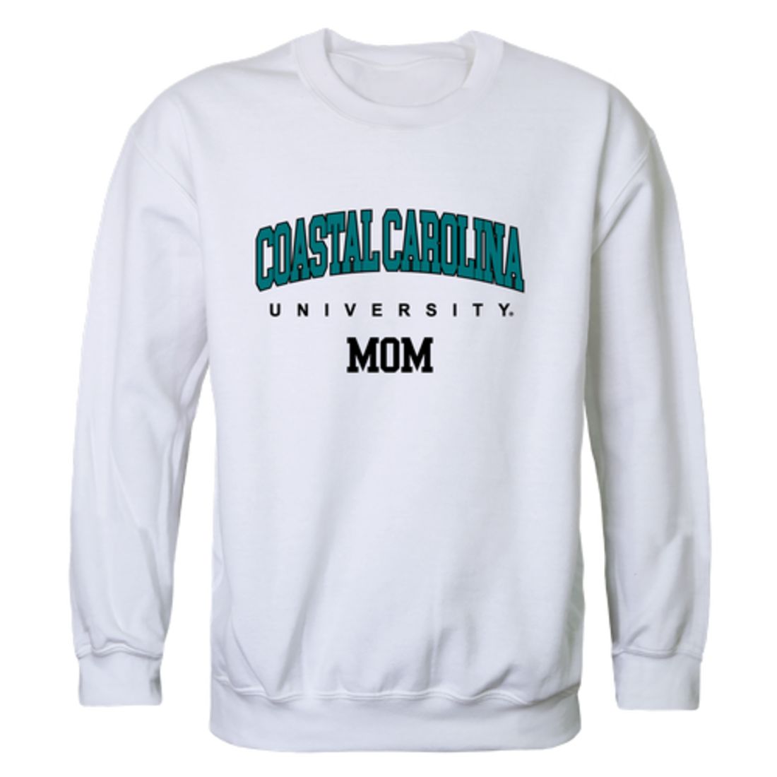 CCU Coastal Carolina University Chanticleers Mom Fleece Crewneck Pullover Sweatshirt Heather Charcoal Small-Campus-Wardrobe