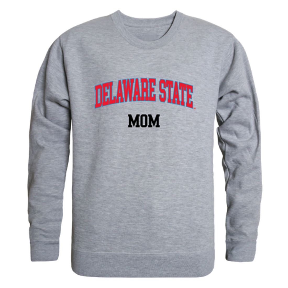 DSU Delaware State University Hornet Mom Fleece Crewneck Pullover Sweatshirt Heather Grey Small-Campus-Wardrobe