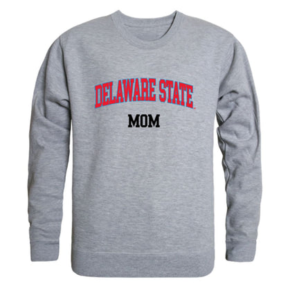 DSU Delaware State University Hornet Mom Fleece Crewneck Pullover Sweatshirt Heather Grey Small-Campus-Wardrobe