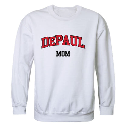 DePaul University Blue Demons Mom Fleece Crewneck Pullover Sweatshirt Heather Grey Small-Campus-Wardrobe