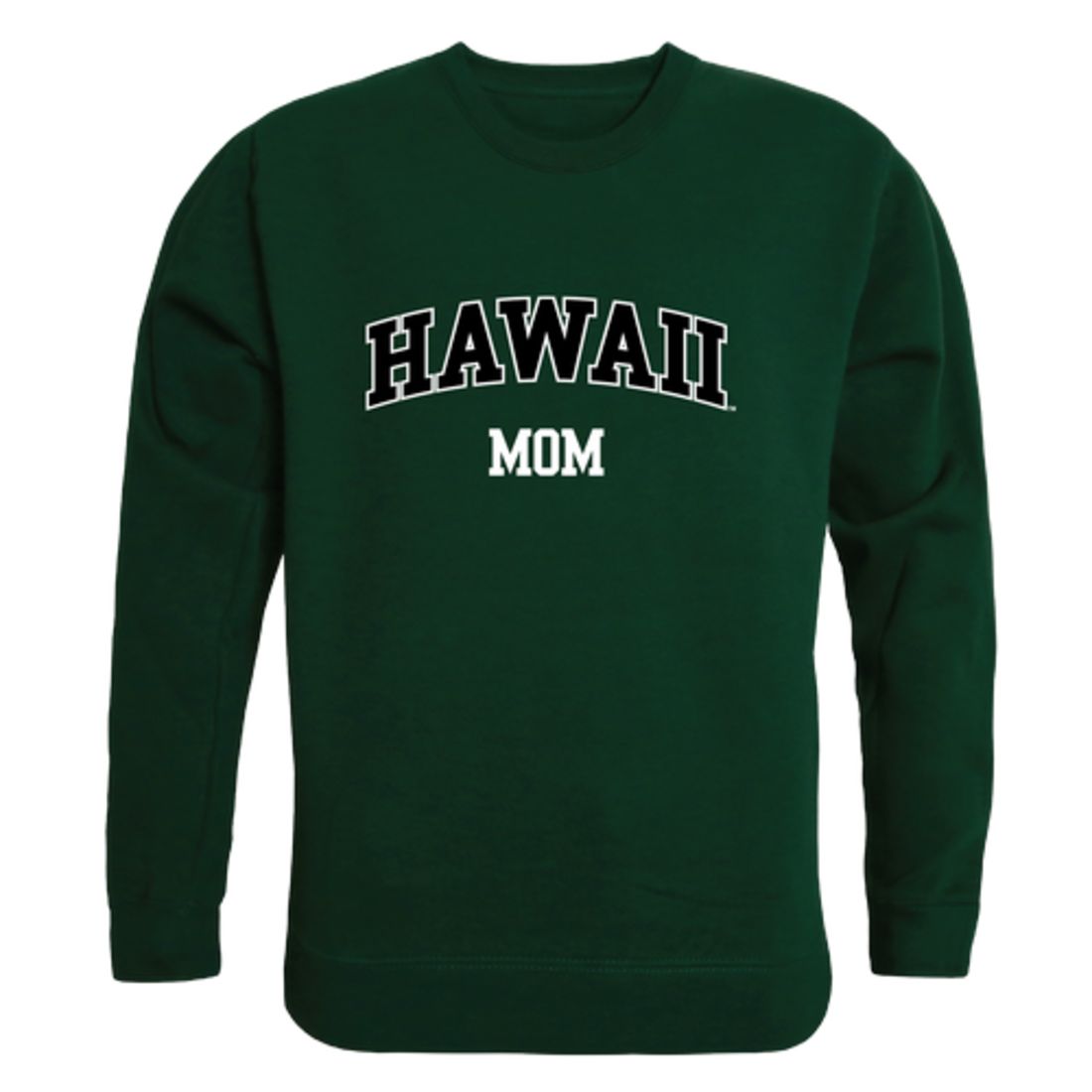 University of Hawaii Rainbow Warriors Mom Fleece Crewneck Pullover Sweatshirt Forest Small-Campus-Wardrobe