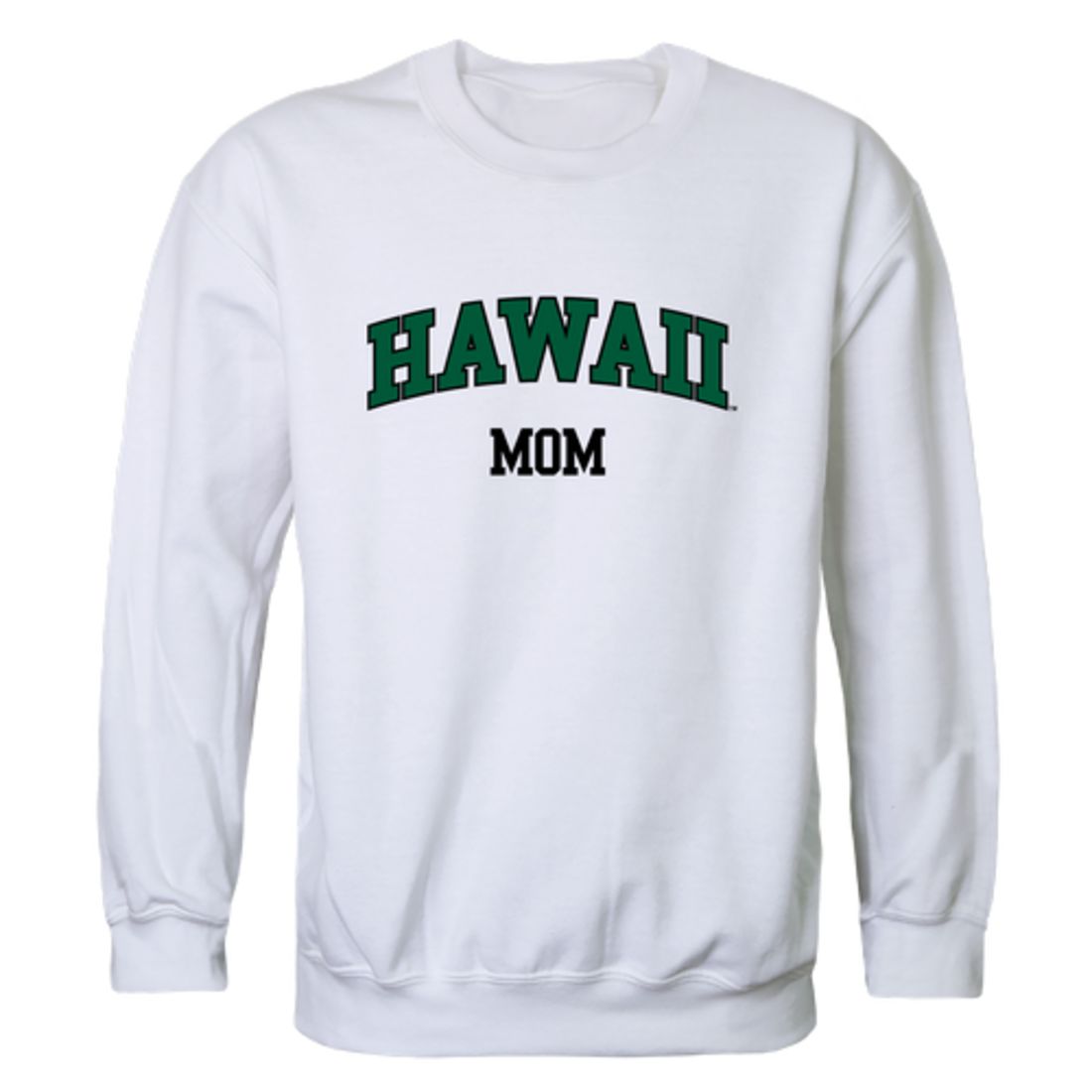 University of Hawaii Rainbow Warriors Mom Fleece Crewneck Pullover Sweatshirt Forest Small-Campus-Wardrobe