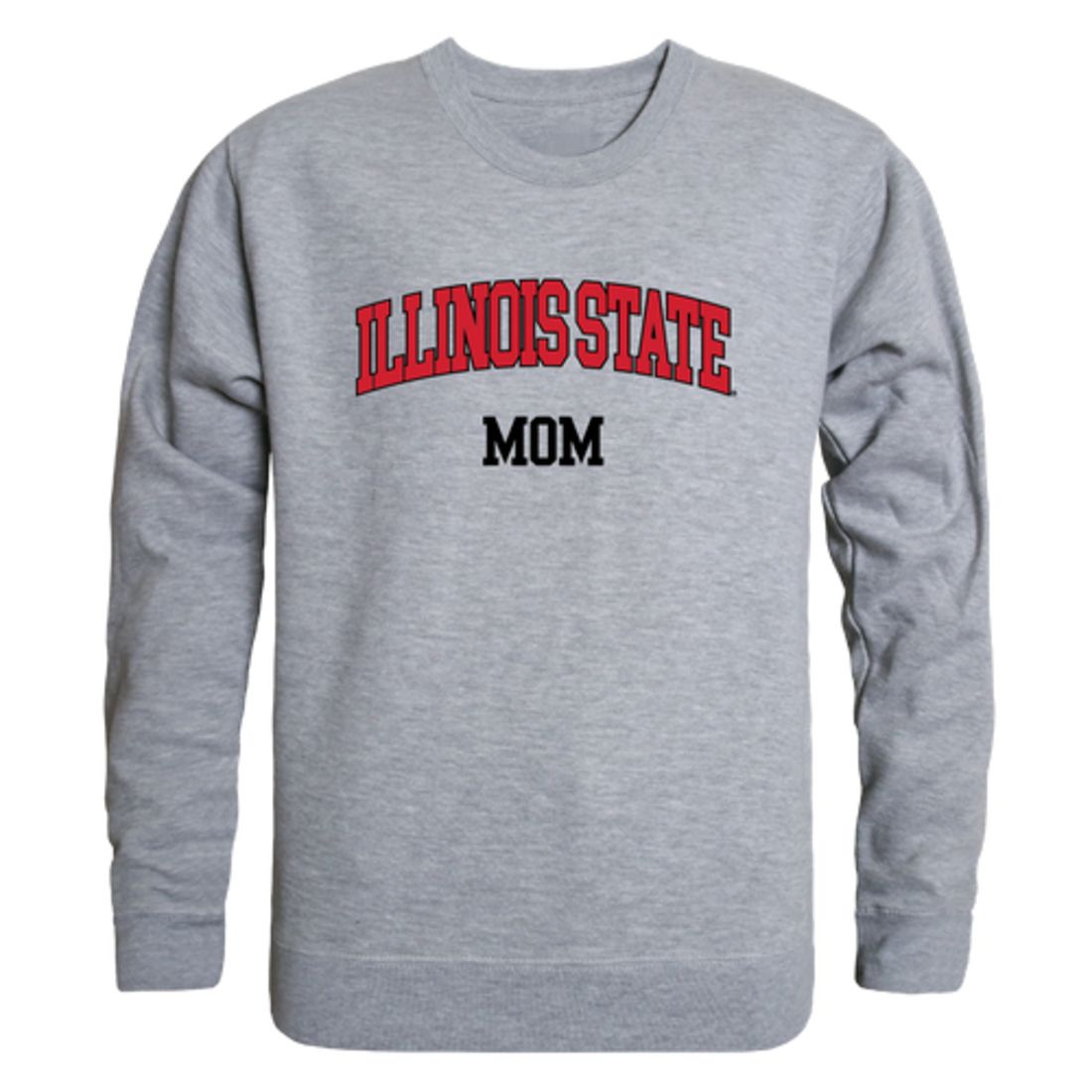 ISU Illinois State University Redbirds Mom Fleece Crewneck Pullover Sweatshirt Heather Grey Small-Campus-Wardrobe