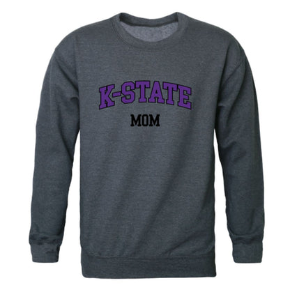 KSU Kansas State University Wildcats Mom Fleece Crewneck Pullover Sweatshirt Heather Charcoal Small-Campus-Wardrobe