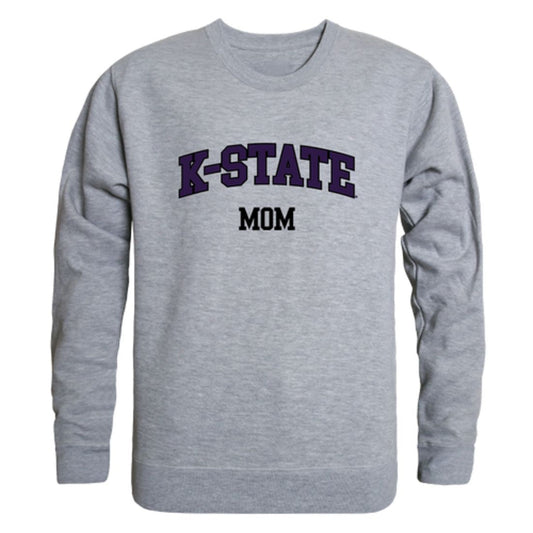 Mouseover Image, KSU Kansas State University Wildcats Mom Fleece Crewneck Pullover Sweatshirt Heather Charcoal Small-Campus-Wardrobe
