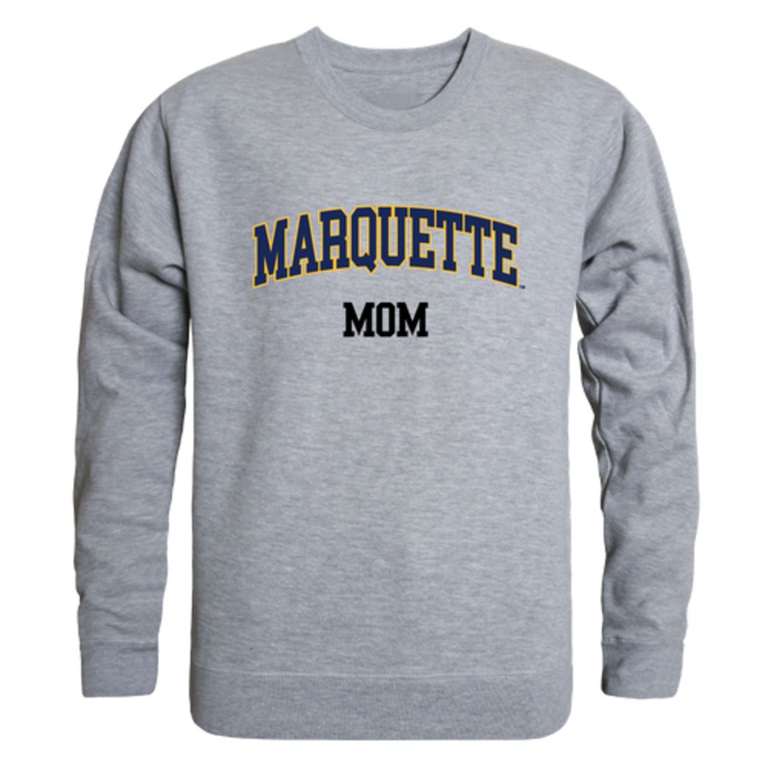 Marquette University Golden Eagles Mom Fleece Crewneck Pullover Sweatshirt Heather Grey Small-Campus-Wardrobe