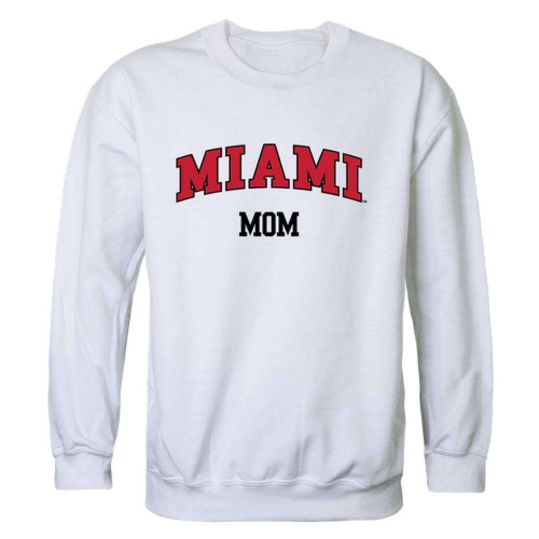 Miami University RedHawks Mom Fleece Crewneck Pullover Sweatshirt Heather Grey Small-Campus-Wardrobe