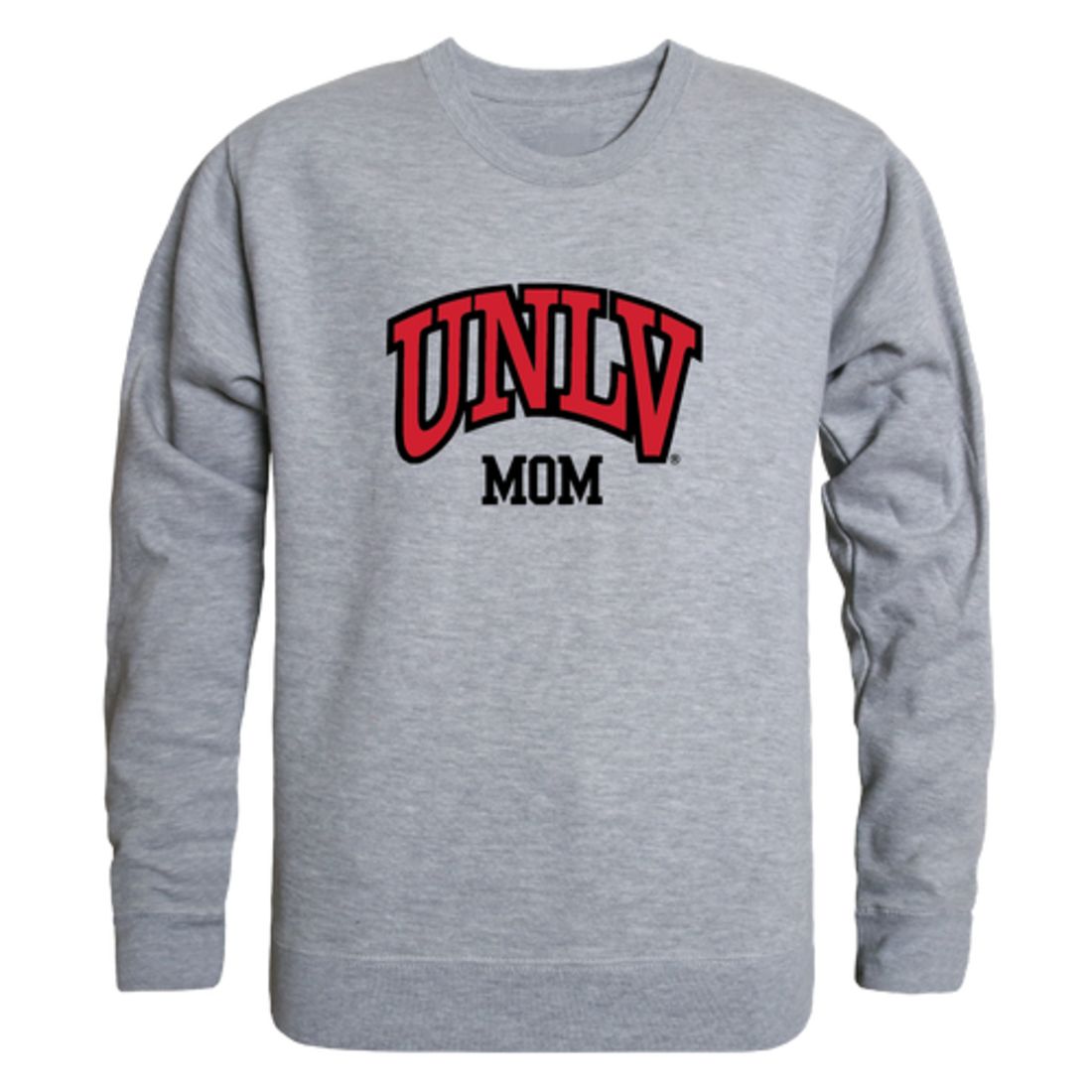 UNLV University of Nevada Las Vegas Rebels Mom Fleece Crewneck Pullover Sweatshirt Heather Grey Small-Campus-Wardrobe