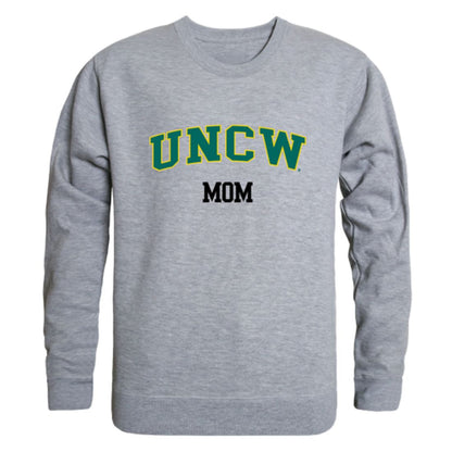 UNCW University of North Carolina Wilmington Seahawks Mom Fleece Crewneck Pullover Sweatshirt Heather Charcoal Small-Campus-Wardrobe