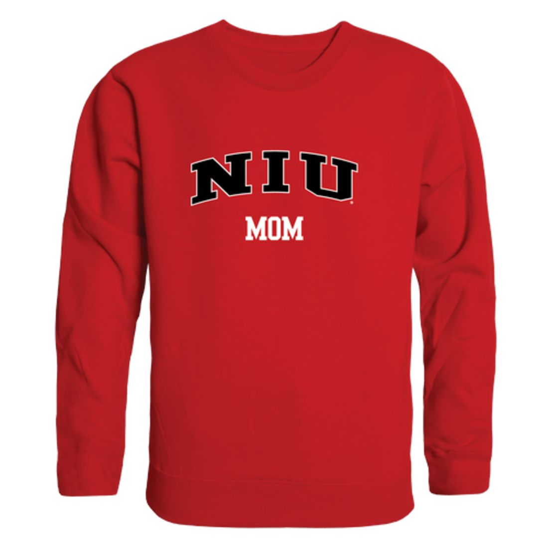 NIU Northern Illinois University Huskies Mom Fleece Crewneck Pullover Sweatshirt Heather Grey Small-Campus-Wardrobe