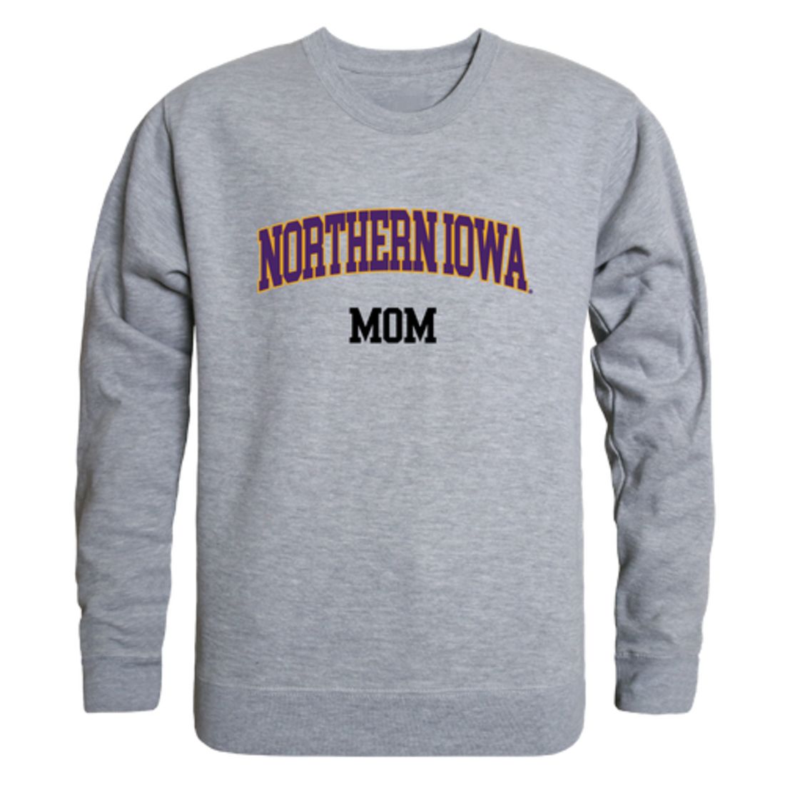 University of Northern Iowa Panthers Mom Fleece Crewneck Pullover Sweatshirt Heather Charcoal Small-Campus-Wardrobe