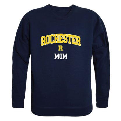 University of Rochester Yellowjackets Mom Fleece Crewneck Pullover Sweatshirt Heather Grey Small-Campus-Wardrobe