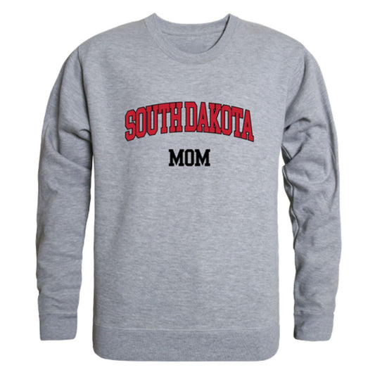 USD University of South Dakota Coyotes Mom Fleece Crewneck Pullover Sweatshirt Heather Grey Small-Campus-Wardrobe