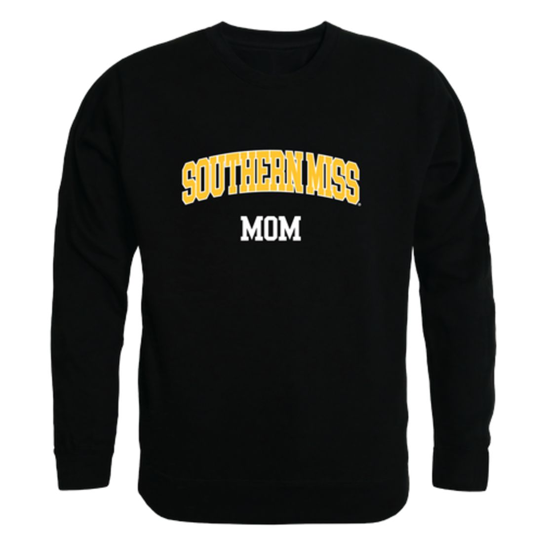 USM University of Southern Mississippi Golden Eagles Mom Fleece Crewneck Pullover Sweatshirt Black Small-Campus-Wardrobe