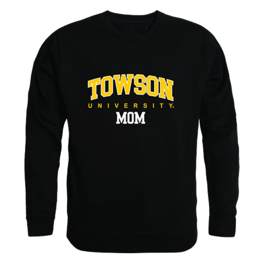 TU Towson University Tigers Mom Fleece Crewneck Pullover Sweatshirt Black Small-Campus-Wardrobe