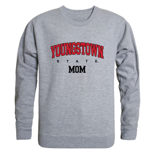 YSU Youngstown State University Penguins Mom Fleece Crewneck Pullover Sweatshirt Heather Grey Small-Campus-Wardrobe