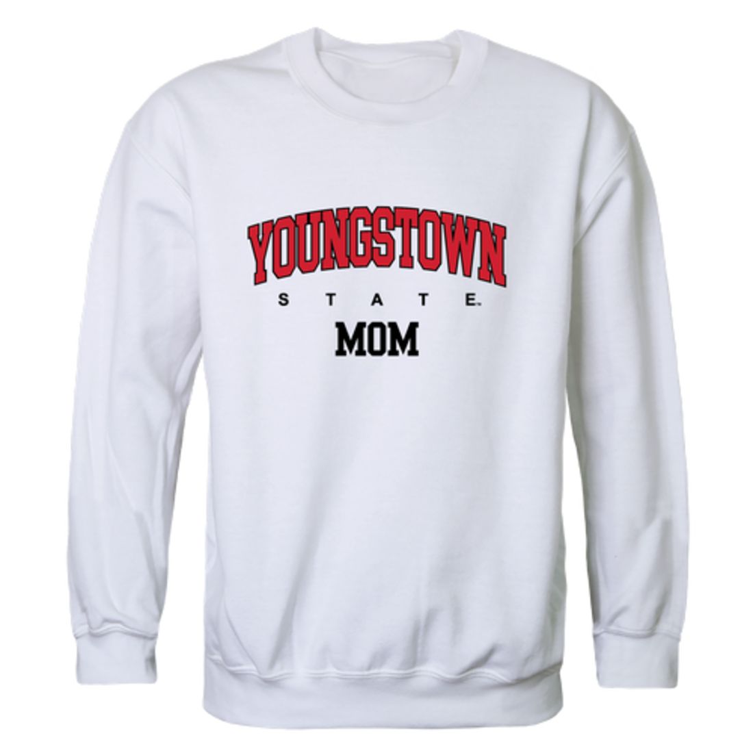 YSU Youngstown State University Penguins Mom Fleece Crewneck Pullover Sweatshirt Heather Grey Small-Campus-Wardrobe