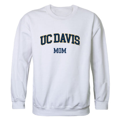 UC Davis University of California Aggies Mom Fleece Crewneck Pullover Sweatshirt Heather Grey Small-Campus-Wardrobe