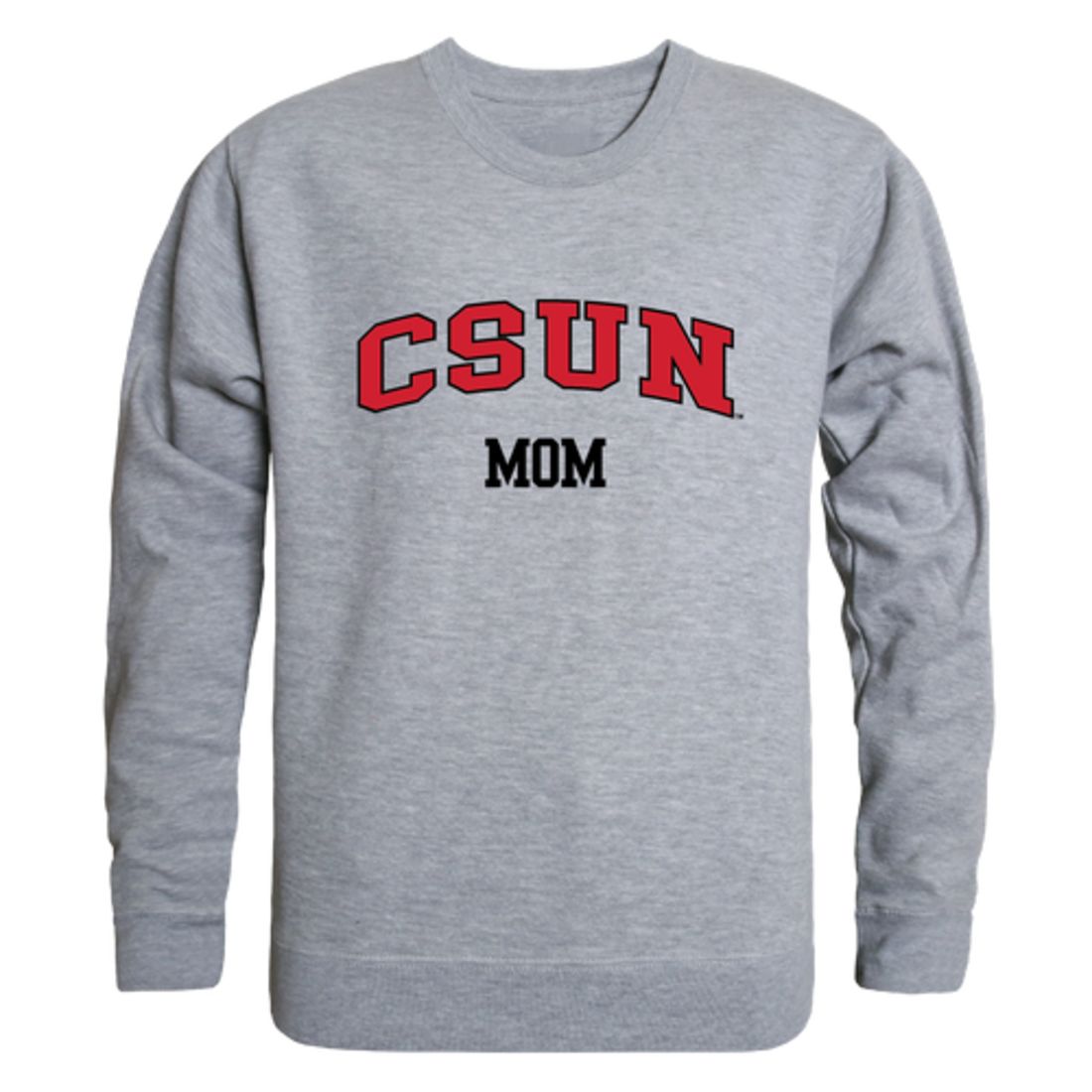 CSUN California State University Northridge Matadors Mom Fleece Crewneck Pullover Sweatshirt Heather Grey Small-Campus-Wardrobe