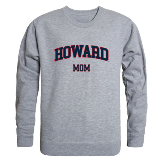 Howard University Bison Mom Fleece Crewneck Pullover Sweatshirt Heather Grey Small-Campus-Wardrobe