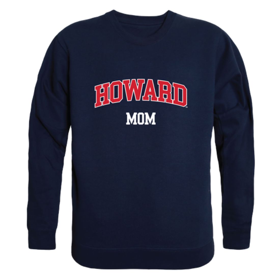 Howard University Bison Mom Fleece Crewneck Pullover Sweatshirt Heather Grey Small-Campus-Wardrobe