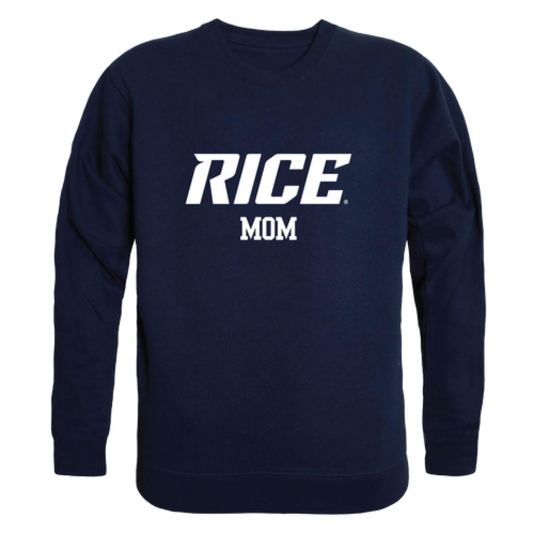 Rice University Owls Mom Fleece Crewneck Pullover Sweatshirt Heather Grey Small-Campus-Wardrobe