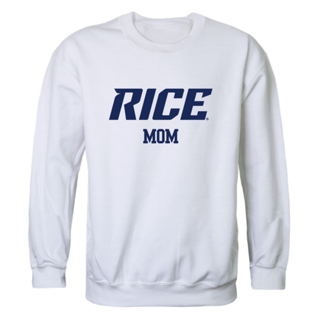 Rice University Owls Mom Fleece Crewneck Pullover Sweatshirt Heather Grey Small-Campus-Wardrobe