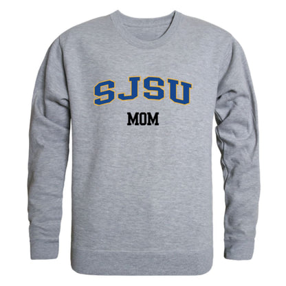 SJSU San Jose State University Spartans Mom Fleece Crewneck Pullover Sweatshirt Heather Grey Small-Campus-Wardrobe