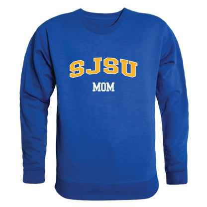 SJSU San Jose State University Spartans Mom Fleece Crewneck Pullover Sweatshirt Heather Grey Small-Campus-Wardrobe