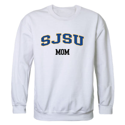 SJSU San Jose State University Spartans Mom Fleece Crewneck Pullover Sweatshirt Heather Grey Small-Campus-Wardrobe