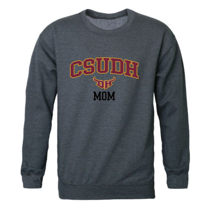 CSUDH California State University Dominguez Hills Toros Mom Fleece Crewneck Pullover Sweatshirt Heather Charcoal Small-Campus-Wardrobe