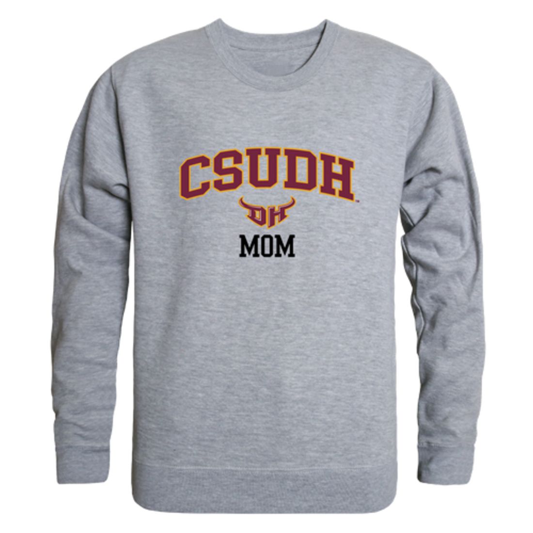 CSUDH California State University Dominguez Hills Toros Mom Fleece Crewneck Pullover Sweatshirt Heather Charcoal Small-Campus-Wardrobe