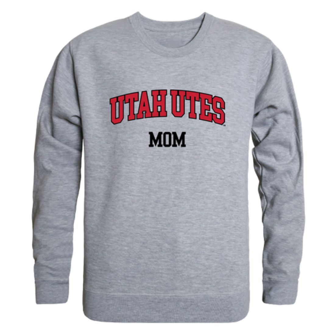 University of Utah Utes Mom Fleece Crewneck Pullover Sweatshirt Heather Grey Small-Campus-Wardrobe