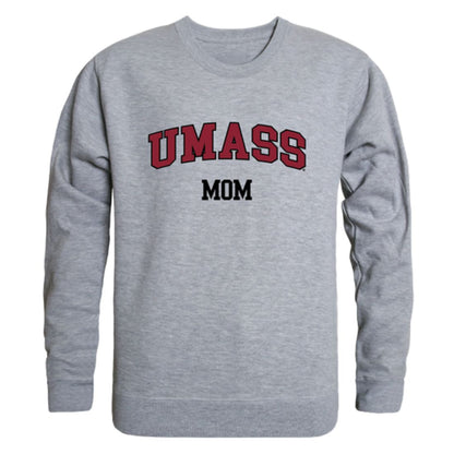 UMASS University of Massachusetts Amherst Minuteman Mom Fleece Crewneck Pullover Sweatshirt Heather Charcoal Small-Campus-Wardrobe