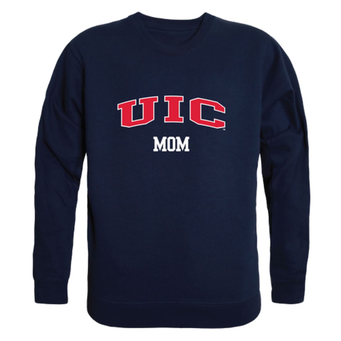 UIC University of Illinois at Chicago Flames Mom Fleece Crewneck Pullover Sweatshirt Heather Grey Small-Campus-Wardrobe